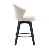 MLNshops White Swivel Bar Stools Set of 2 with Cushion