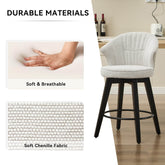 MLNshops White Swivel Bar Stools Set of 2 with Cushion