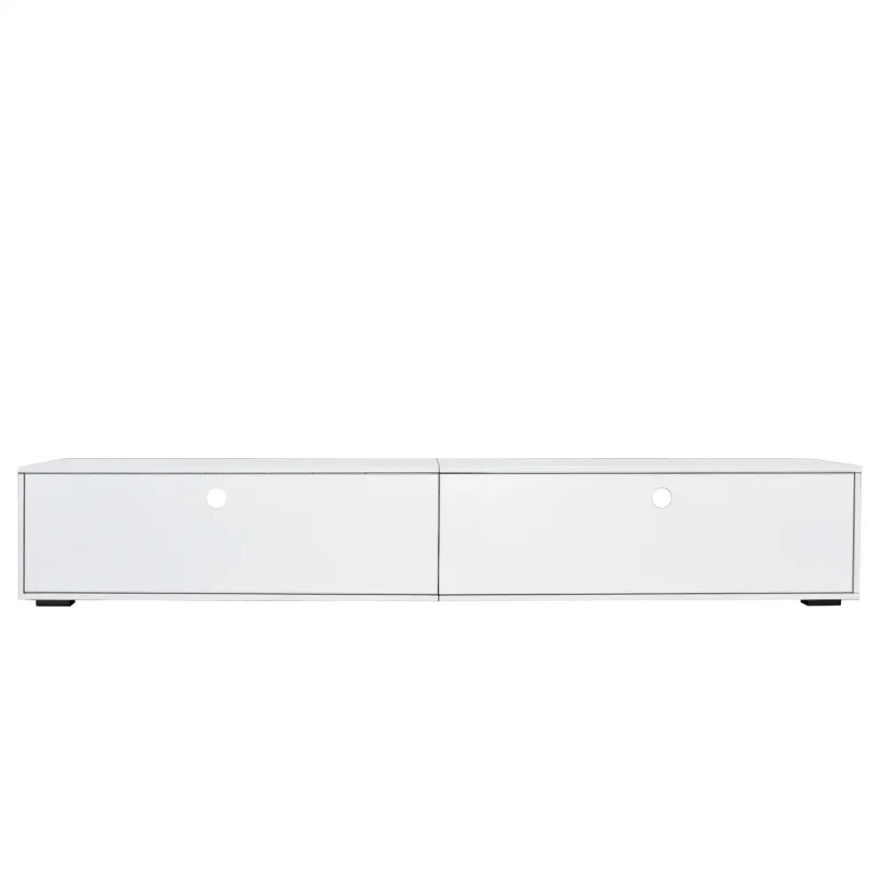 White TV Stand for Living Room, Modern Entertainment Center Stand for TV Up to 90 Inch, Large Led TV Stand with 4 Storage Drawers MLNshops]