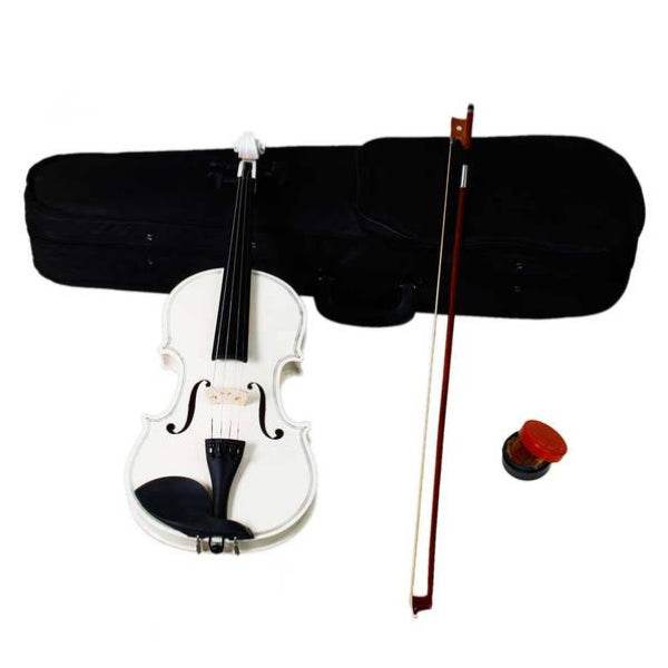 MLNshops White Violin with Rosin and Case