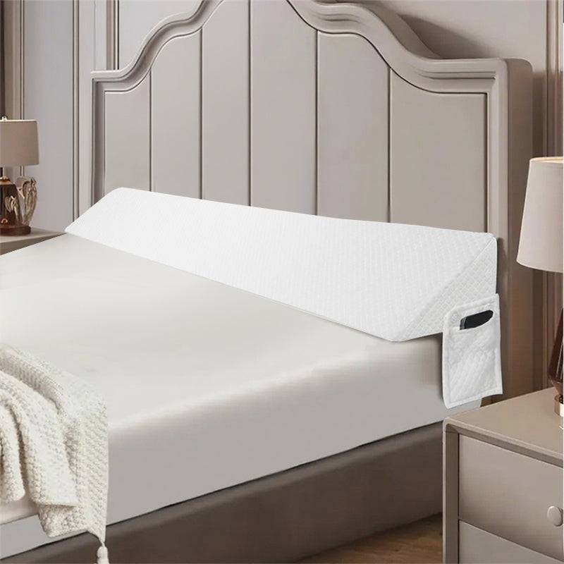 White wedge pillow for bed long supportive design