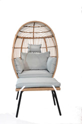 MLNshops Wicker Egg Chair with Footstool - Stylish Relaxation
