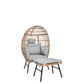 MLNshops Wicker Egg Chair with Footstool - Stylish Relaxation