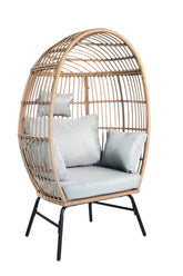 MLNshops Wicker Egg Chair with Footstool - Stylish Relaxation