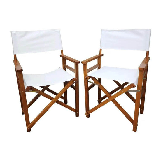 MLNshops Wooden Director Chair Set - Canvas Folding Chairs