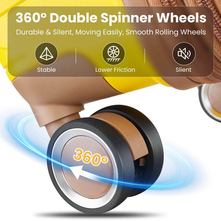 MLNshops 4 Piece Luggage Set with Spinner Wheels - Yellow