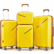 MLNshops 4 Piece Luggage Set with Spinner Wheels - Yellow Default