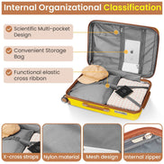 MLNshops 4 Piece Luggage Set with Spinner Wheels - Yellow