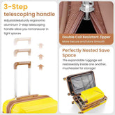 MLNshops 4 Piece Luggage Set with Spinner Wheels - Yellow
