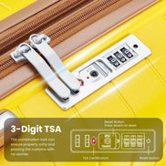 MLNshops 4 Piece Luggage Set with Spinner Wheels - Yellow