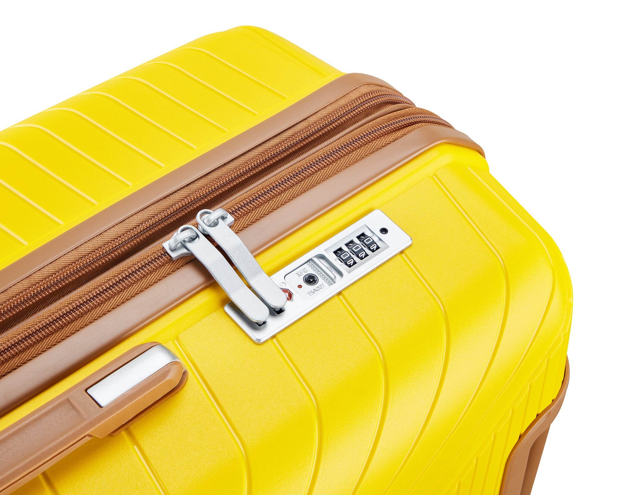 MLNshops 4 Piece Luggage Set with Spinner Wheels - Yellow