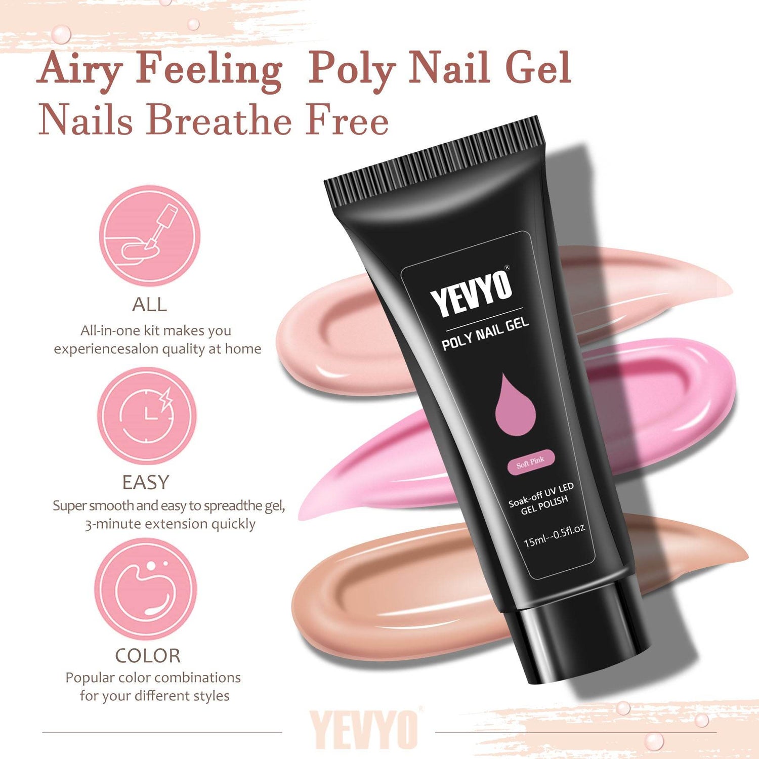 mlnshops Complete Poly Nail Gel Kit for DIY Nail Art