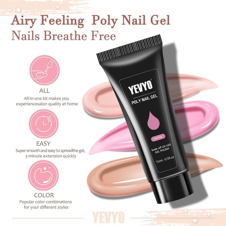 mlnshops Complete Poly Nail Gel Kit for DIY Nail Art
