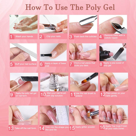 mlnshops Complete Poly Nail Gel Kit for DIY Nail Art