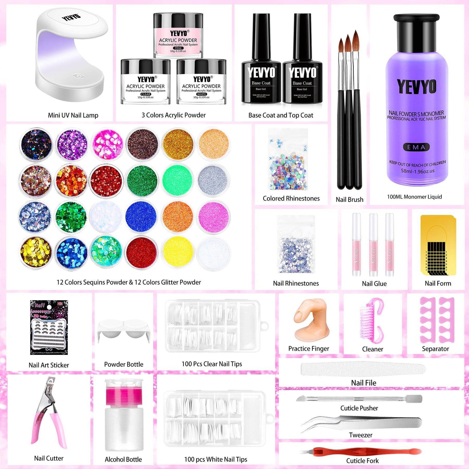 MLNshops 24 Color Nail Art Kit for Creative Designs