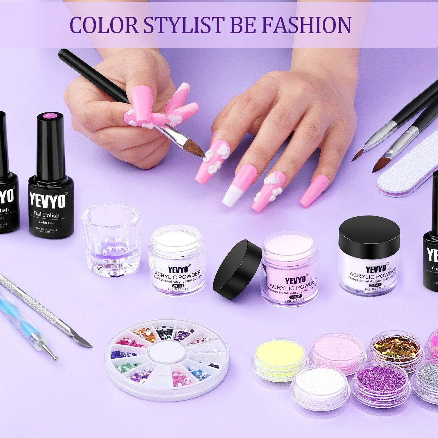 MLNshops Acrylic Nail Kit with UV Light - Complete Set