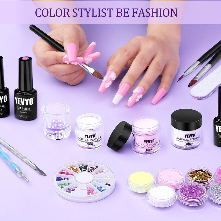 MLNshops Acrylic Nail Kit with UV Light - Complete Set