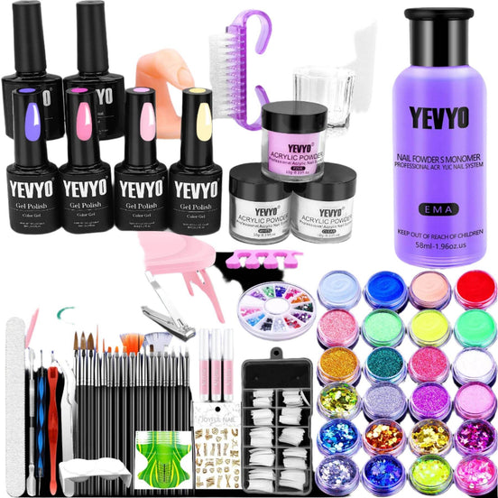 MLNshops Acrylic Nail Kit with UV Light - Complete Set Default Title