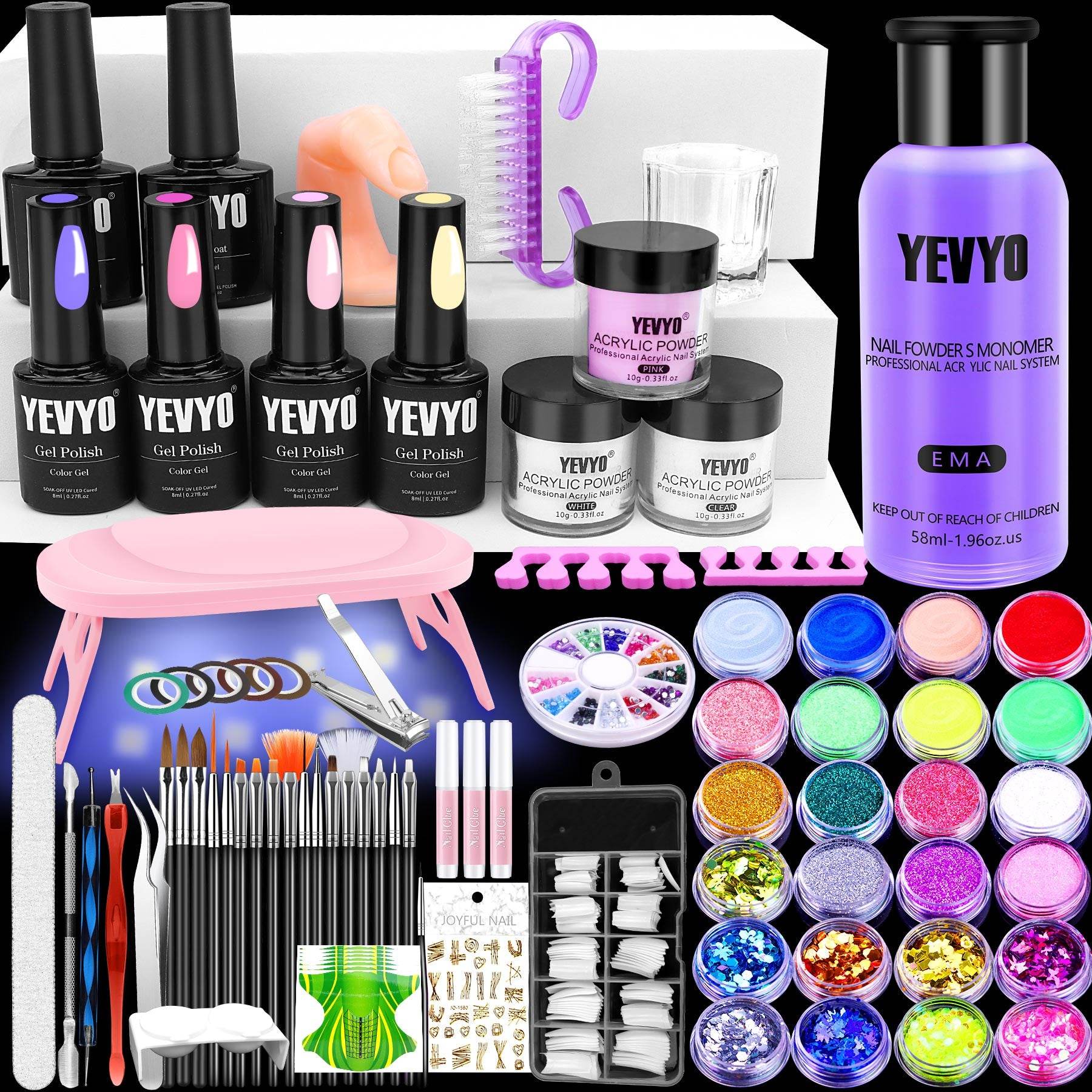 MLNshops Acrylic Nail Kit with UV Light - Complete Set
