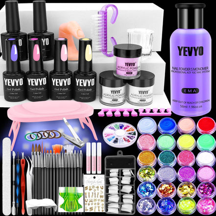 MLNshops Acrylic Nail Kit with UV Light - Complete Set