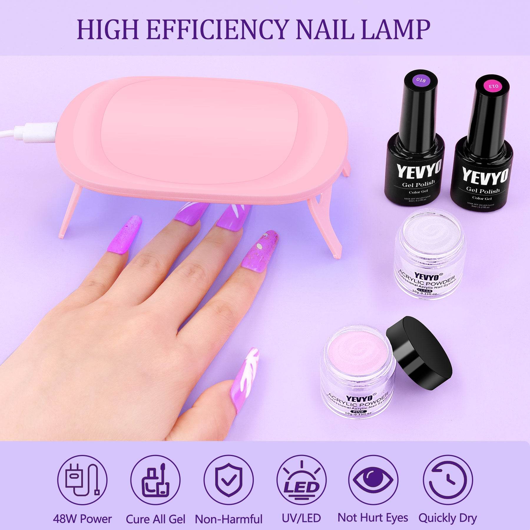 MLNshops Acrylic Nail Kit with UV Light - Complete Set