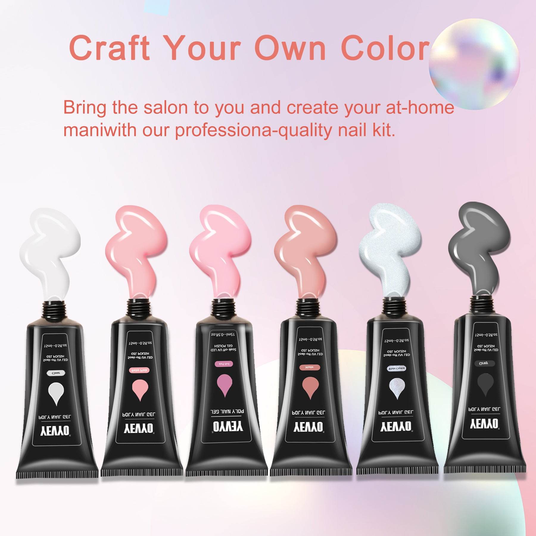 YEVYO Poly Gel Nail Kit with UV Lamp for Salon Quality Nails