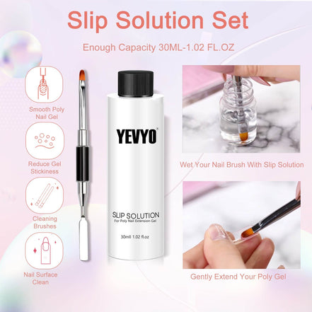 YEVYO Poly Gel Nail Kit with UV Lamp for Salon Quality Nails