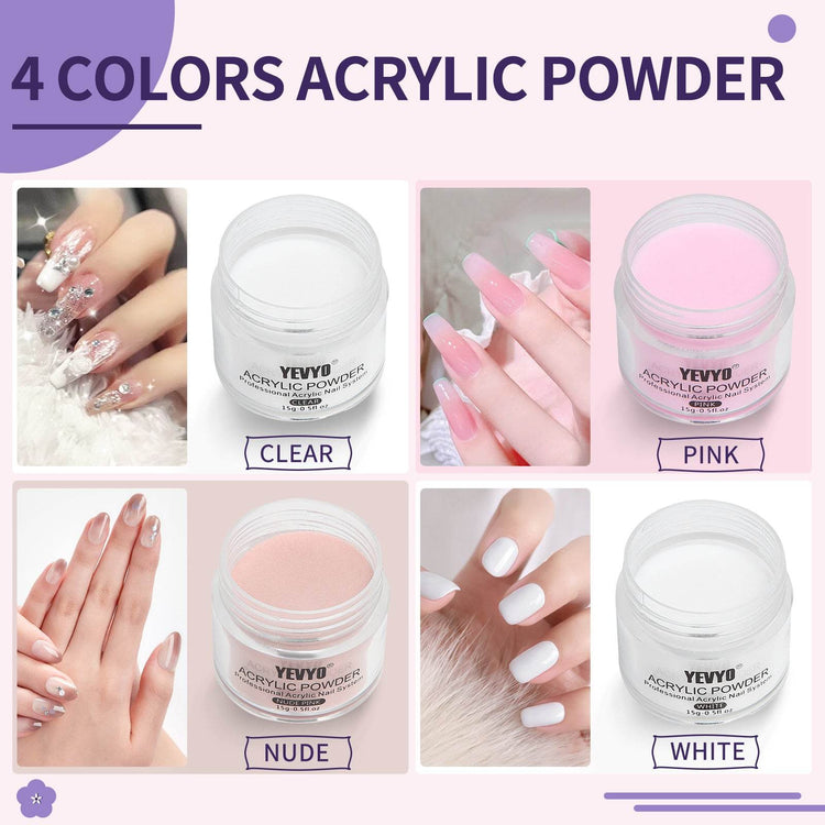 MLNshops Nude and Pink Acrylic Powders Nail Kit