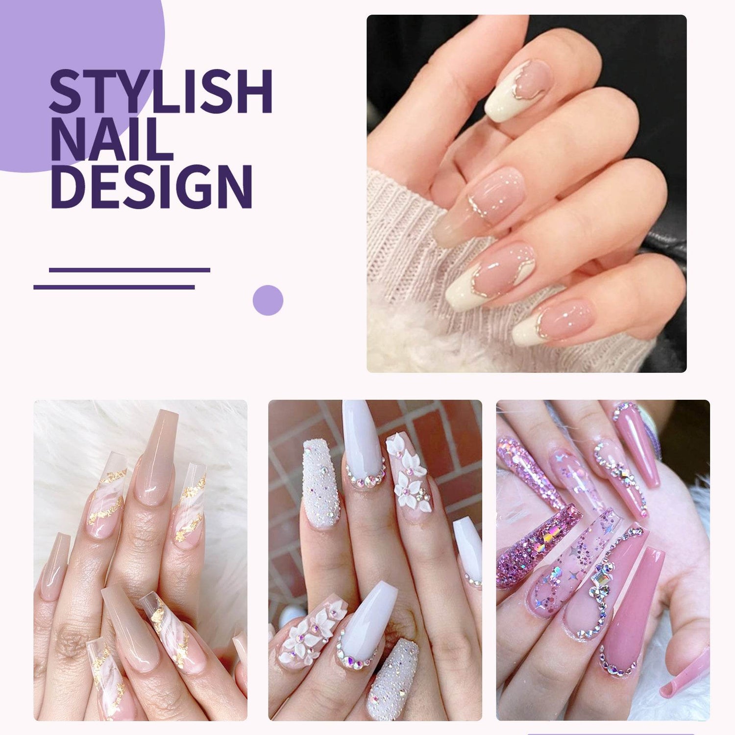 MLNshops Nude and Pink Acrylic Powders Nail Kit