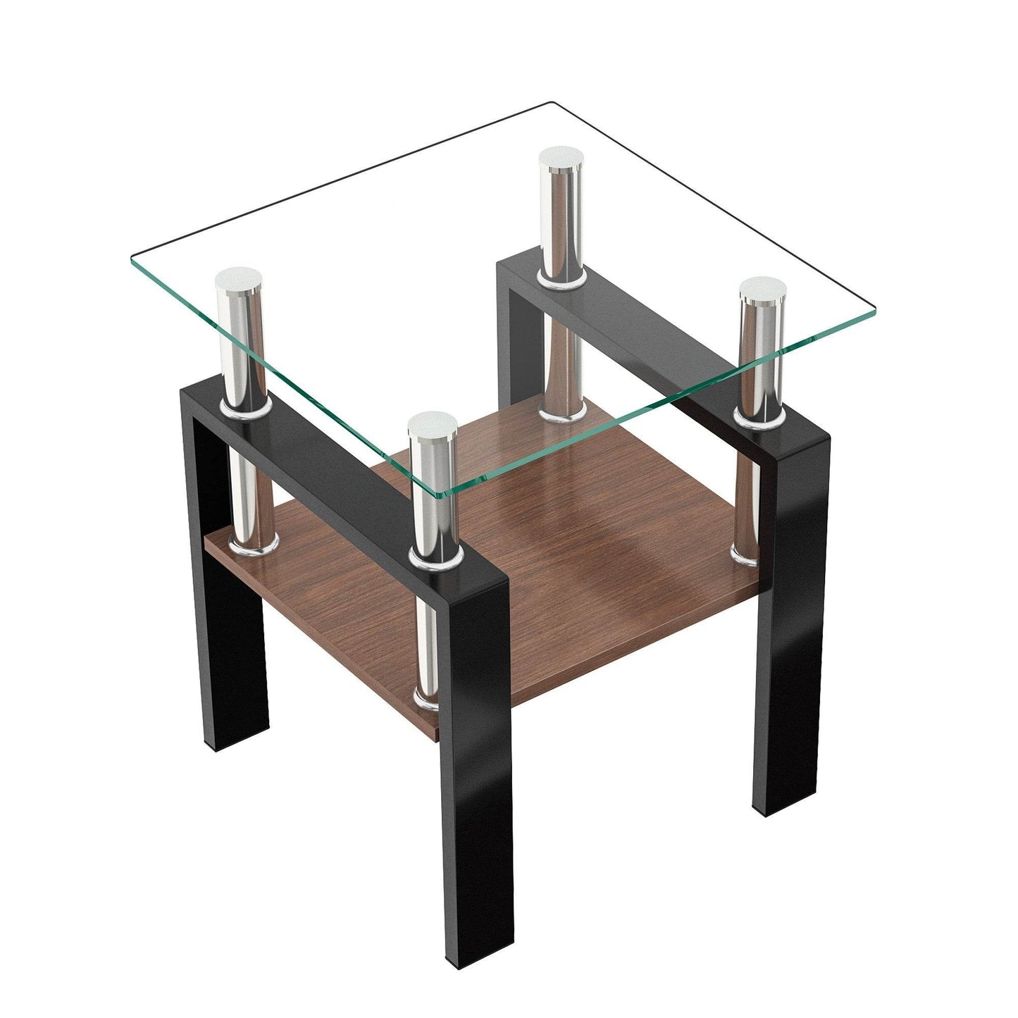 MLNshops modern glass coffee table set - 2pc tempered glass