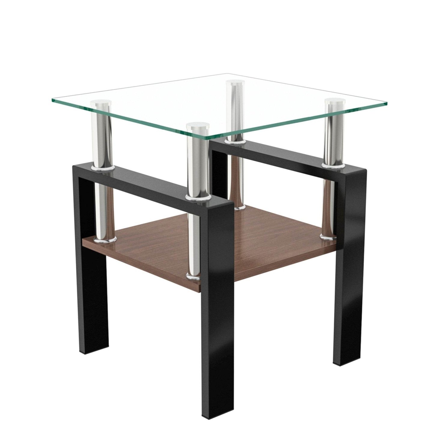 MLNshops modern glass coffee table set - 2pc tempered glass