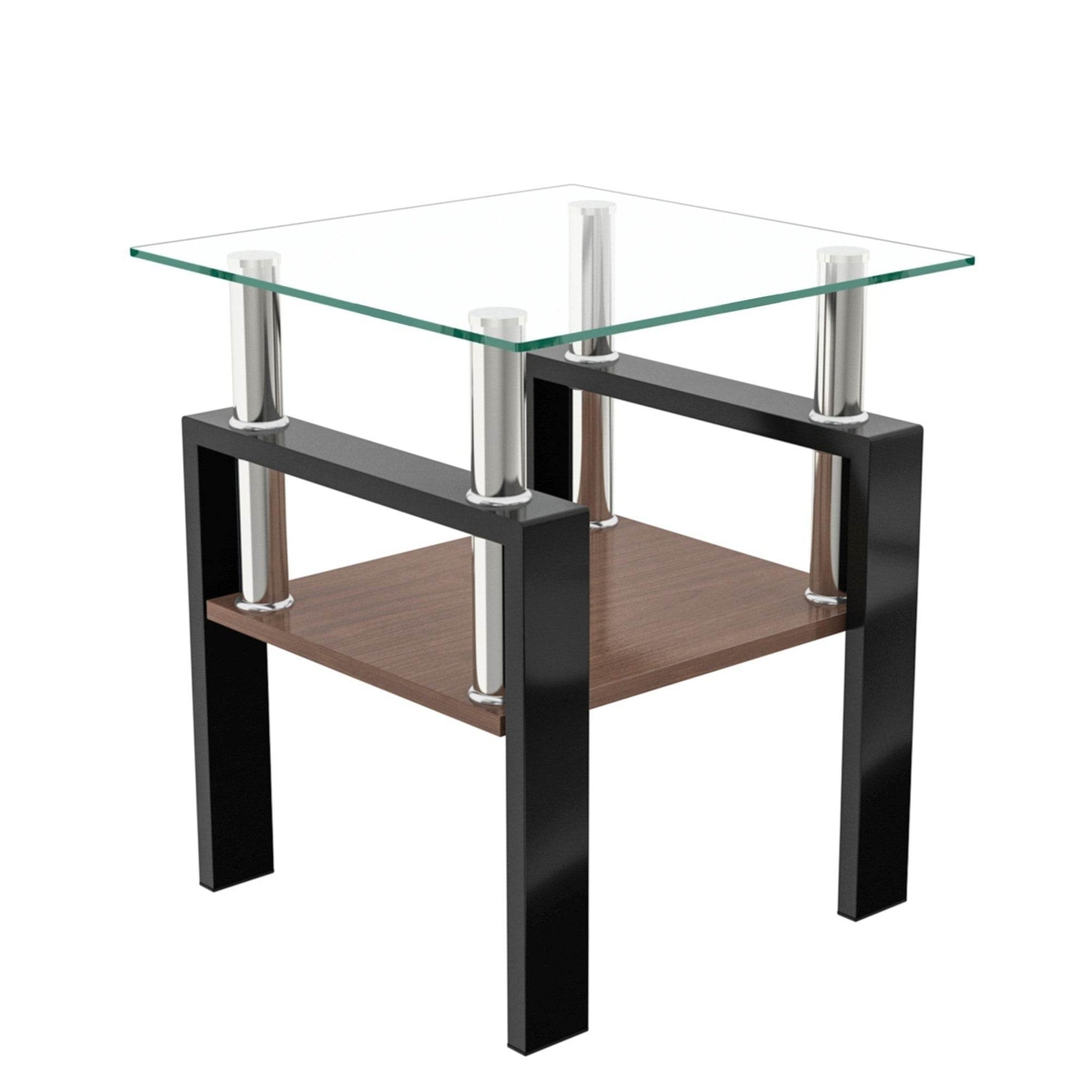 MLNshops modern glass coffee table set - 2pc tempered glass