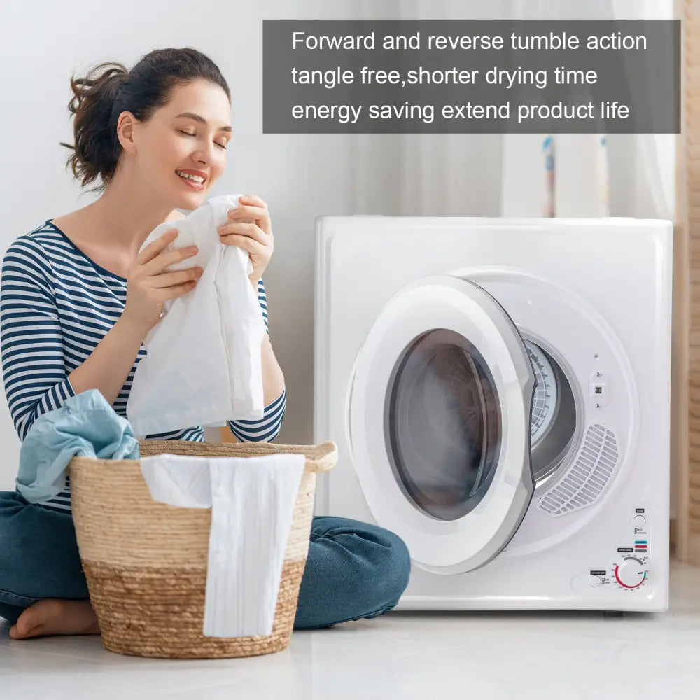 ZOKOP GYJ40-168I1 Compact portable Household clothes Dryer 4KG 2.6CUFT with Stainless Steel Drum White 120V 1400W MECHANICAL Control MLNshops]