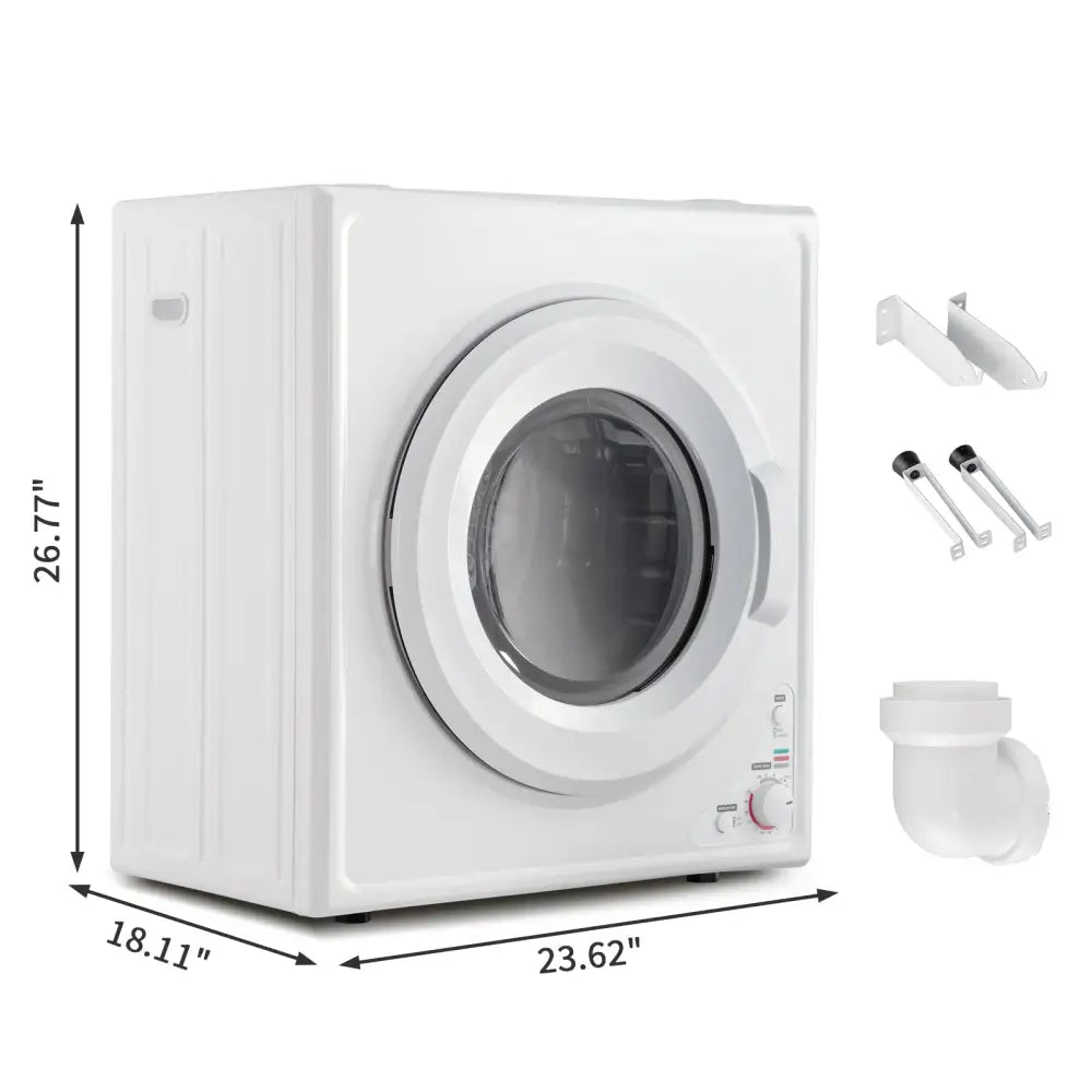 ZOKOP GYJ40-168I1 Compact portable Household clothes Dryer 4KG 2.6CUFT with Stainless Steel Drum White 120V 1400W MECHANICAL Control MLNshops]