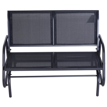 45" L x 18.5" W 2-seat garden chairs Black