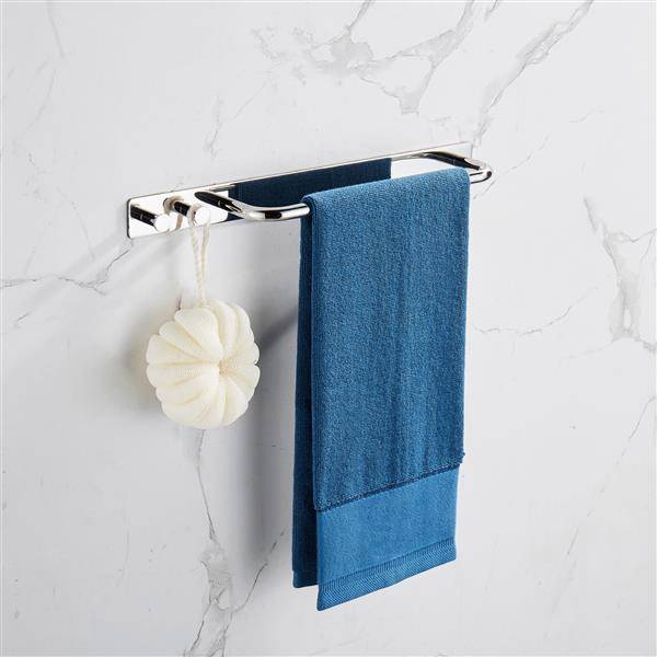 Strong Viscosity Adhesive Bright Polishing Towel Bar Holder Rack Robe Hook Kitchen Storage Rod Bathroom Accessories