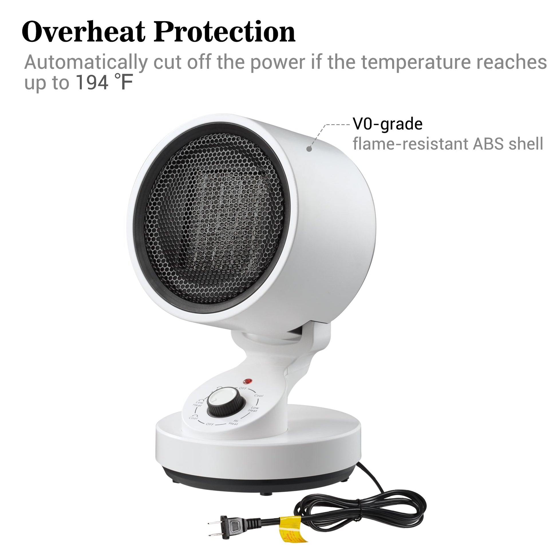 Electric Space Heater Cooling Fan, 2-In-1 Space Warm & Cool Fan, with 3 modes including High Heat (1500W), Low Heat   (900W)