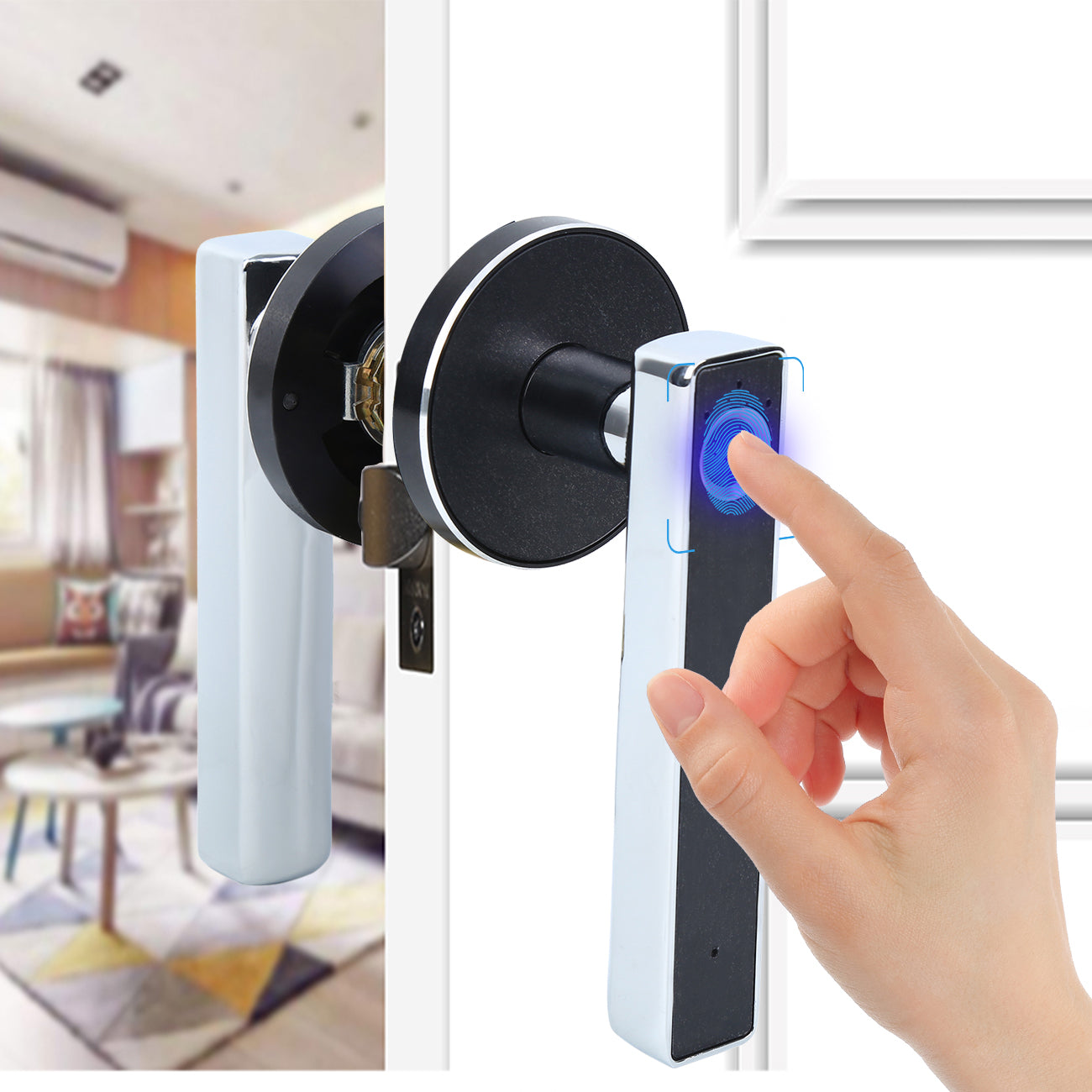 Fingerprint Smart Door Lock with Handle Automatic Biometric Office Home Security