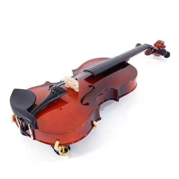 Glarry GV100 1/2 Acoustic Violin Case Bow Rosin Strings Tuner Shoulder Rest Coffee