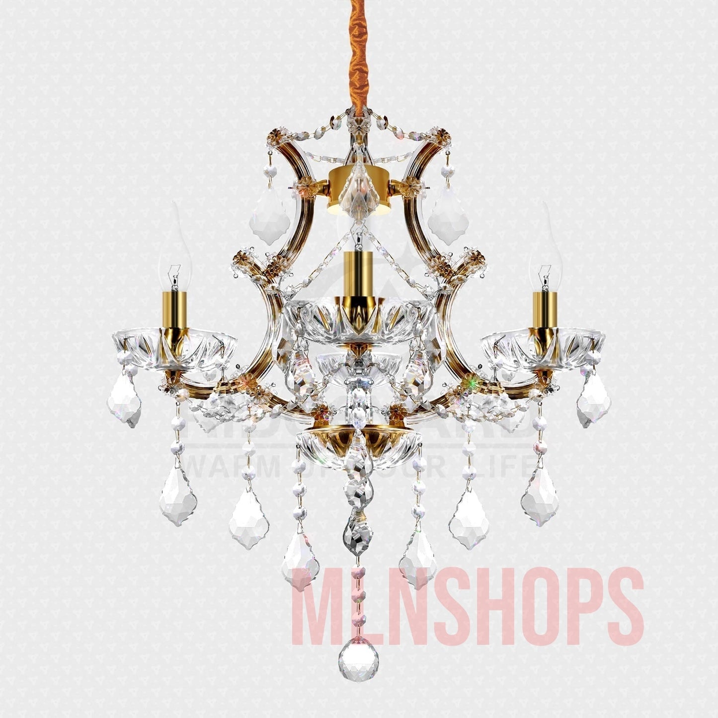 K9 Crystal Chandeliers Lighting 4 Lights Crystal Ceiling Lamp Home Decoration Gold