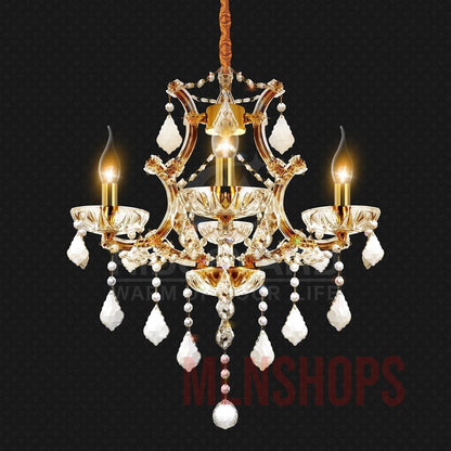 K9 Crystal Chandeliers Lighting 4 Lights Crystal Ceiling Lamp Home Decoration Gold