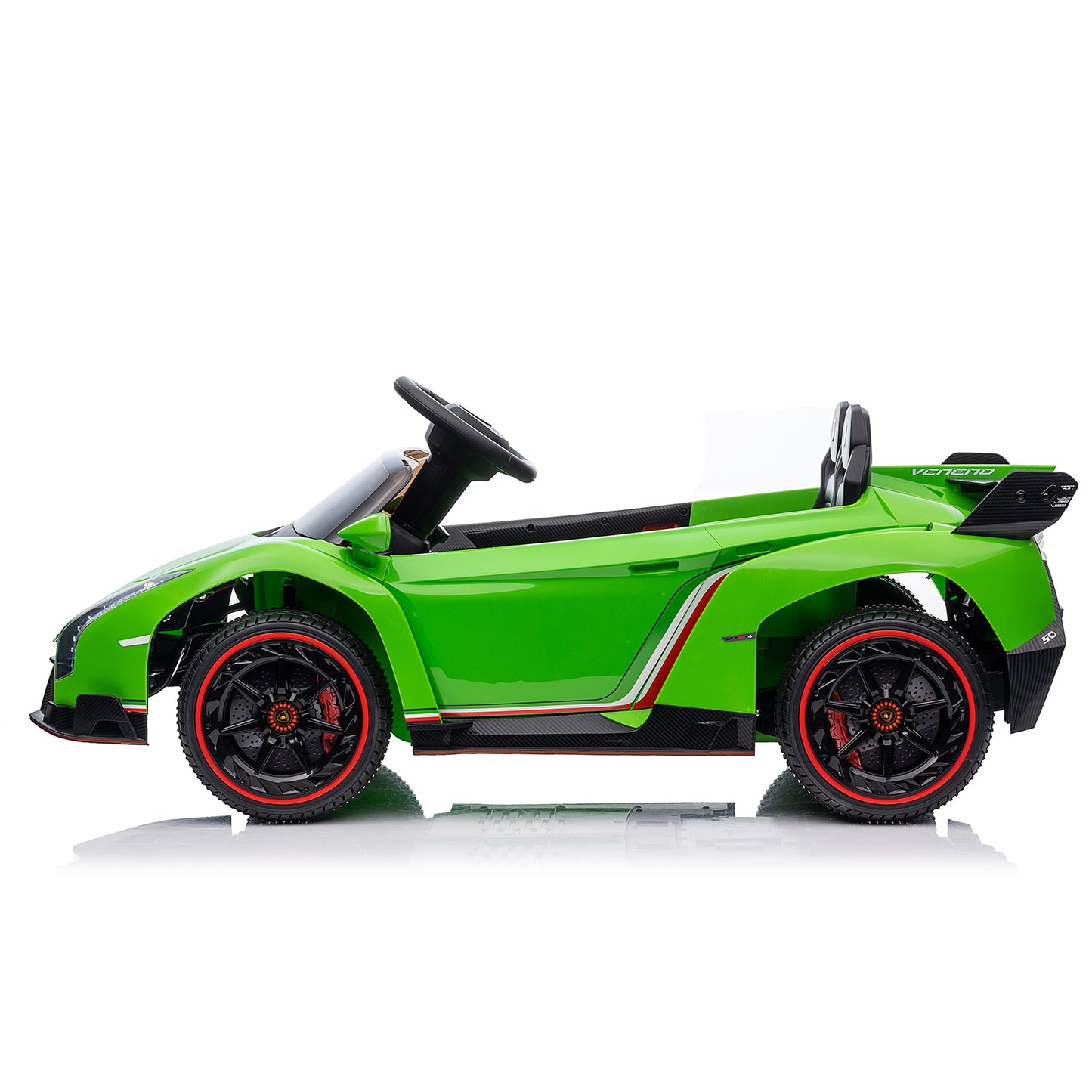 LEADZM Lamborghini Poison Small Dual Drive 12V 4.5AH with 2.4G Remote Control Sports Car Electric Car Green