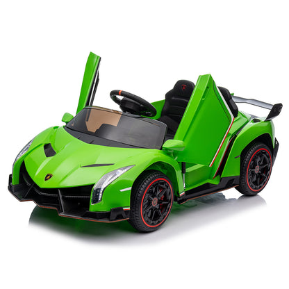 LEADZM Lamborghini Poison Small Dual Drive 12V 4.5AH with 2.4G Remote Control Sports Car Electric Car Green