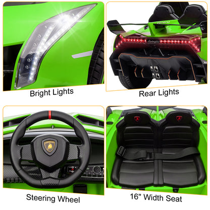 LEADZM Lamborghini Poison Small Dual Drive 12V 4.5AH with 2.4G Remote Control Sports Car Electric Car Green