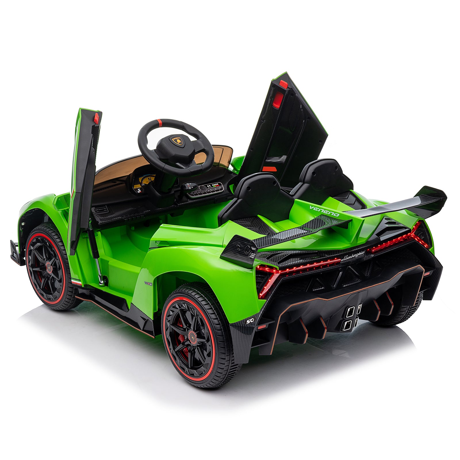 LEADZM Lamborghini Poison Small Dual Drive 12V 4.5AH with 2.4G Remote Control Sports Car Electric Car Green