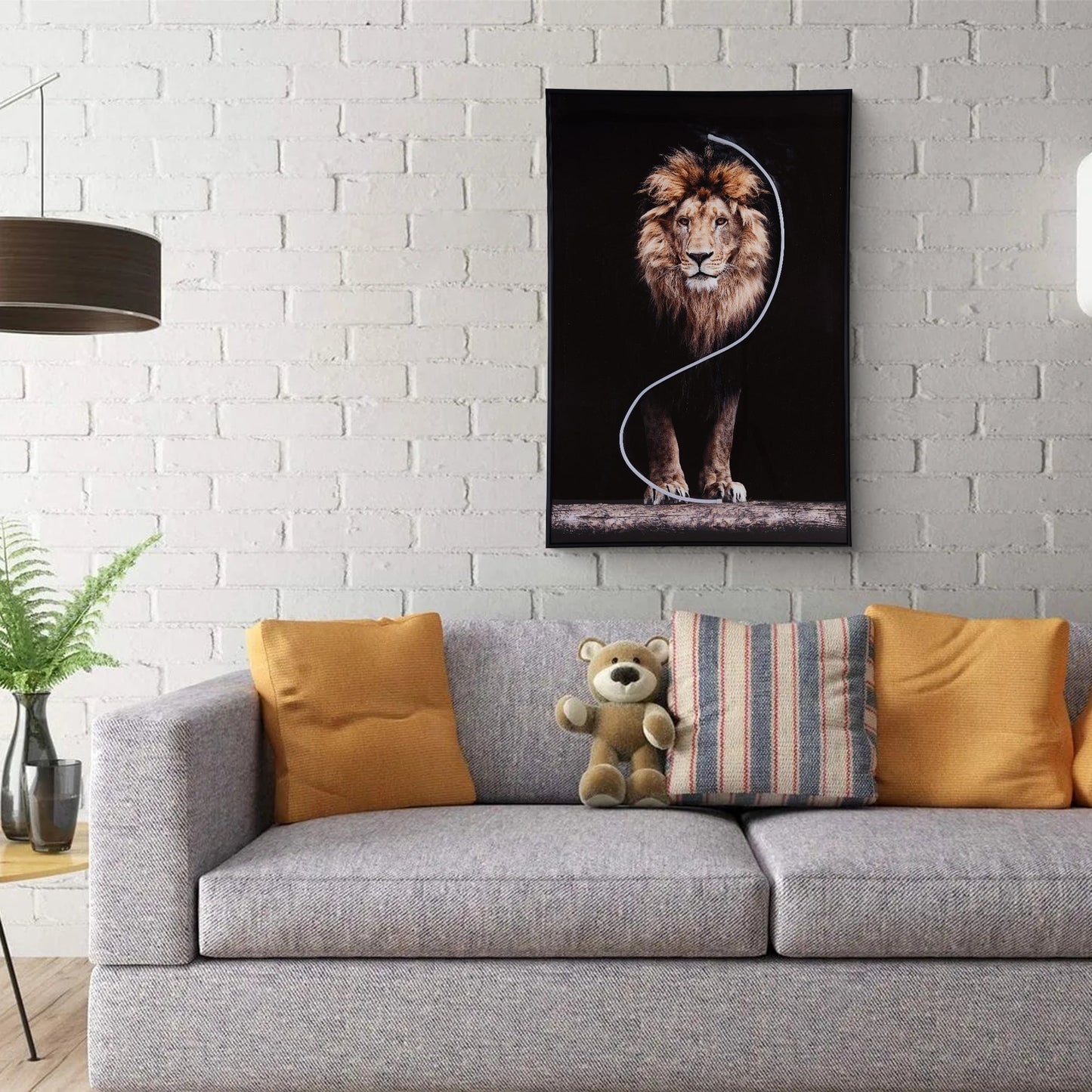 Lion Art Print, wall lamp, holiday gifts