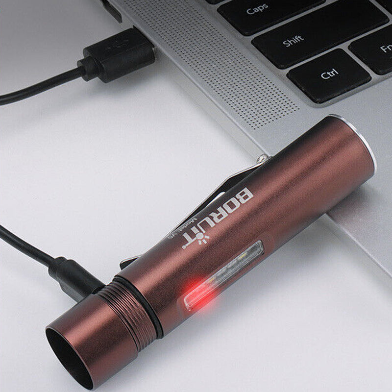 Mini Pocket LED Flashlight Magnetic Work Light- USB Rechargeable