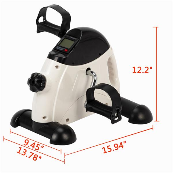 Portable Home Use Hands and Feet Trainer Mini Exercise Bike White & Black