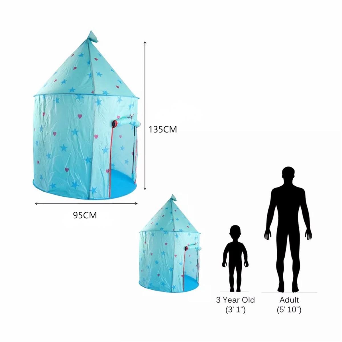 Princess Castle Play Tent, Kids Foldable Games Tent House Toy for Indoor & Outdoor