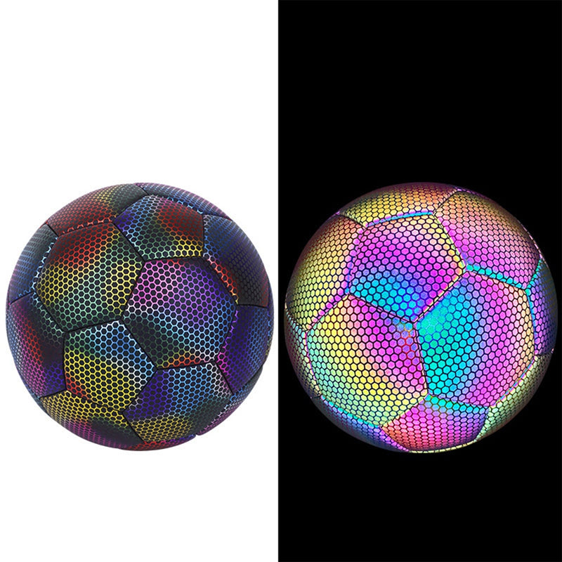 Reflective Football Glow in The Dark Soccer Ball Size 5 Training Ball